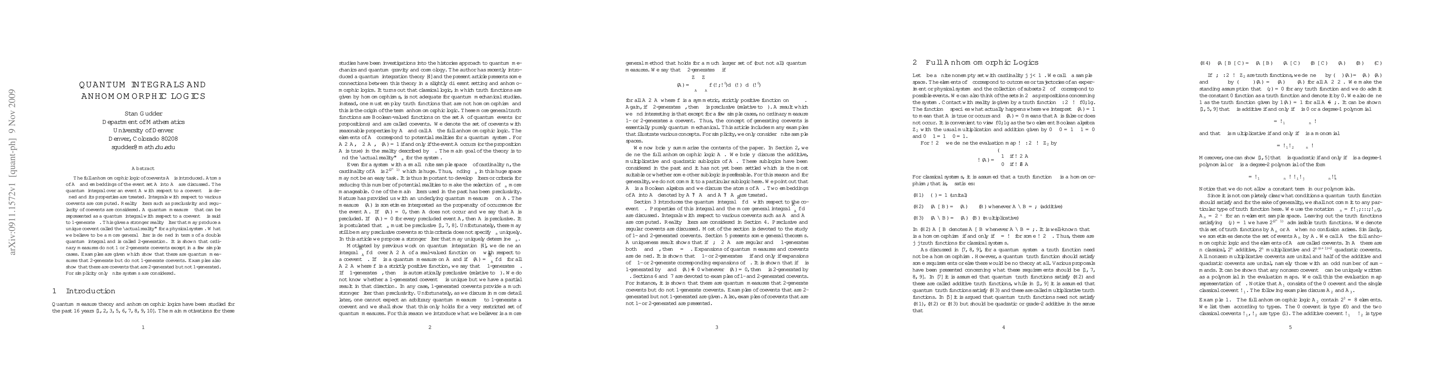 Thumbnail for Quantum integrals and anhomomorphic logics
