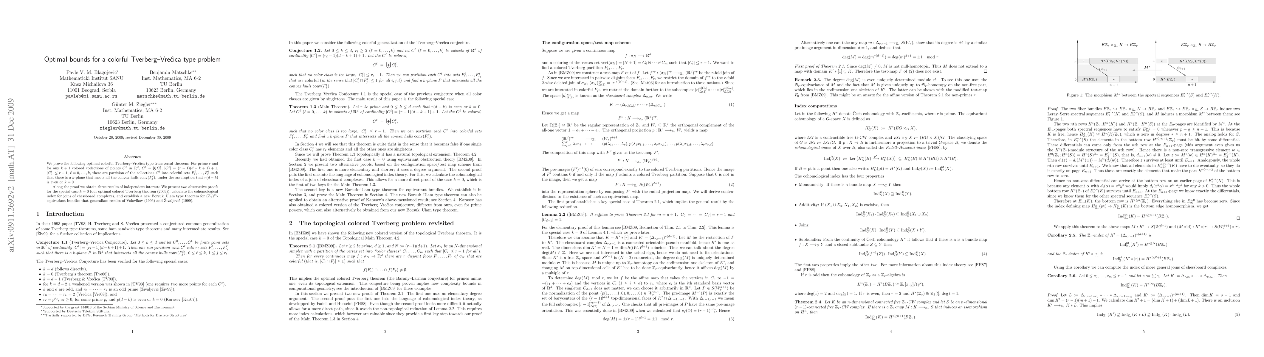 Thumbnail for Optimal bounds for a colorful Tverberg--Vrecica type problem