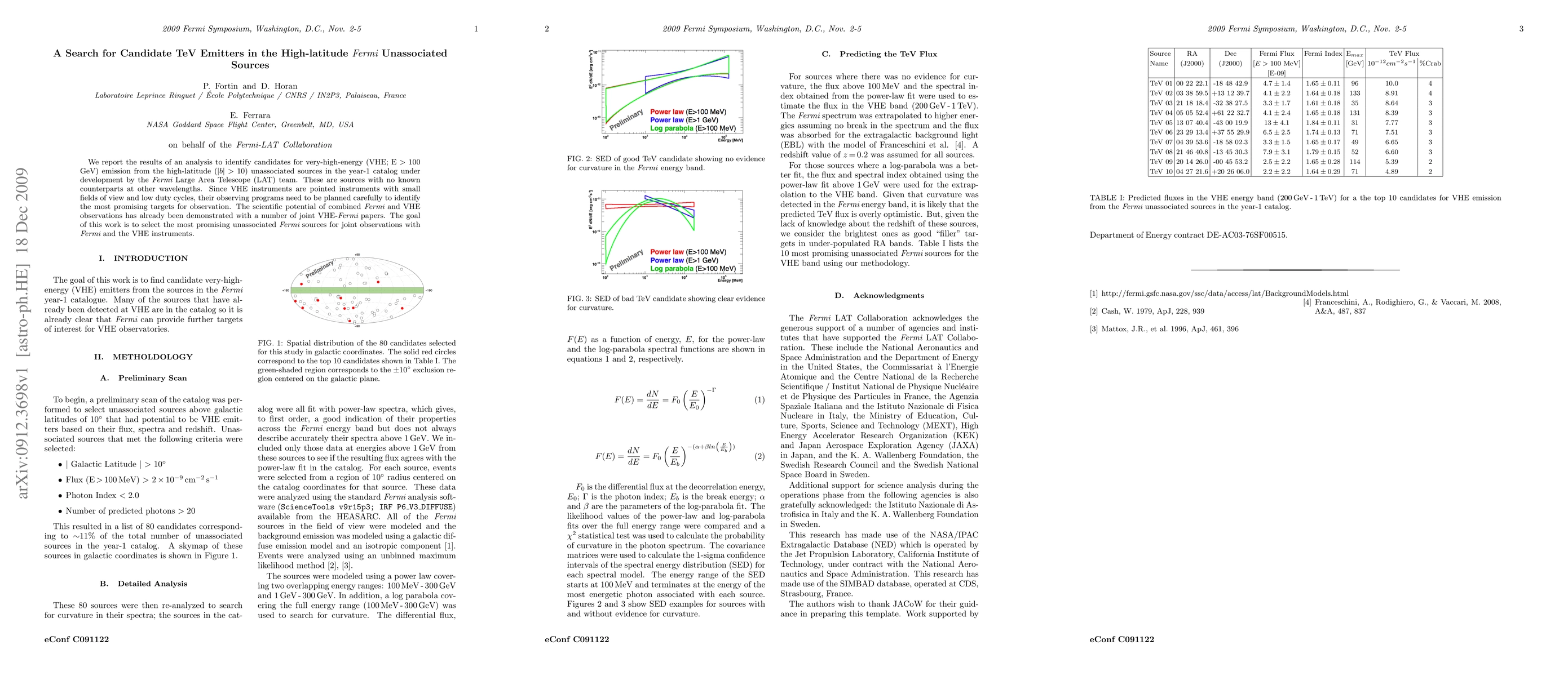Thumbnail for A Search for Candidate TeV Emitters in the High-latitude Fermi
  Unassociated Source