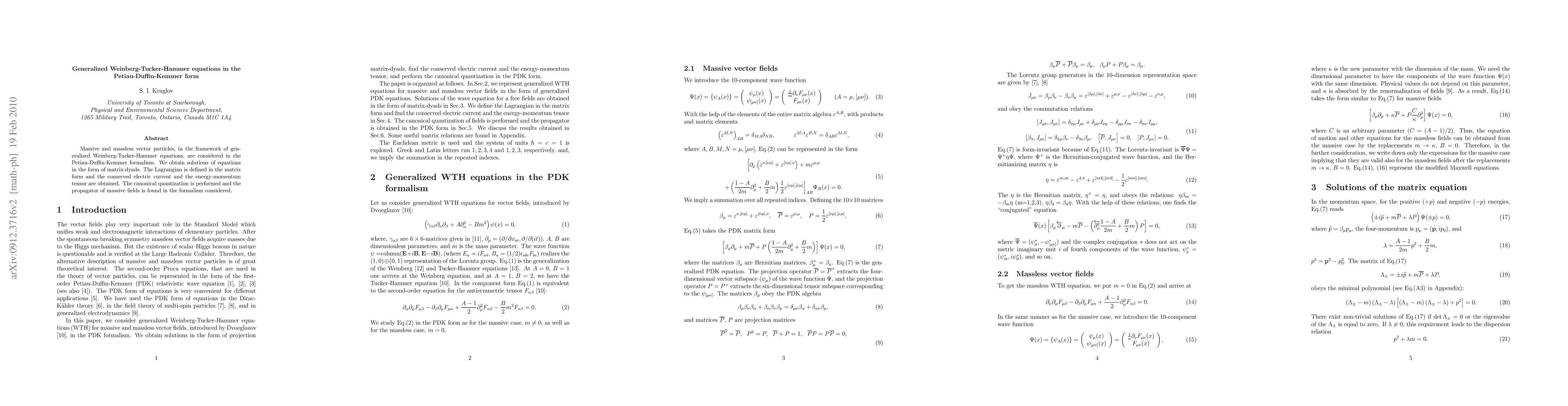 Thumbnail for Generalized Weinberg-Tucker-Hammer equations in the Petiau-Duffin-Kemmer
  form