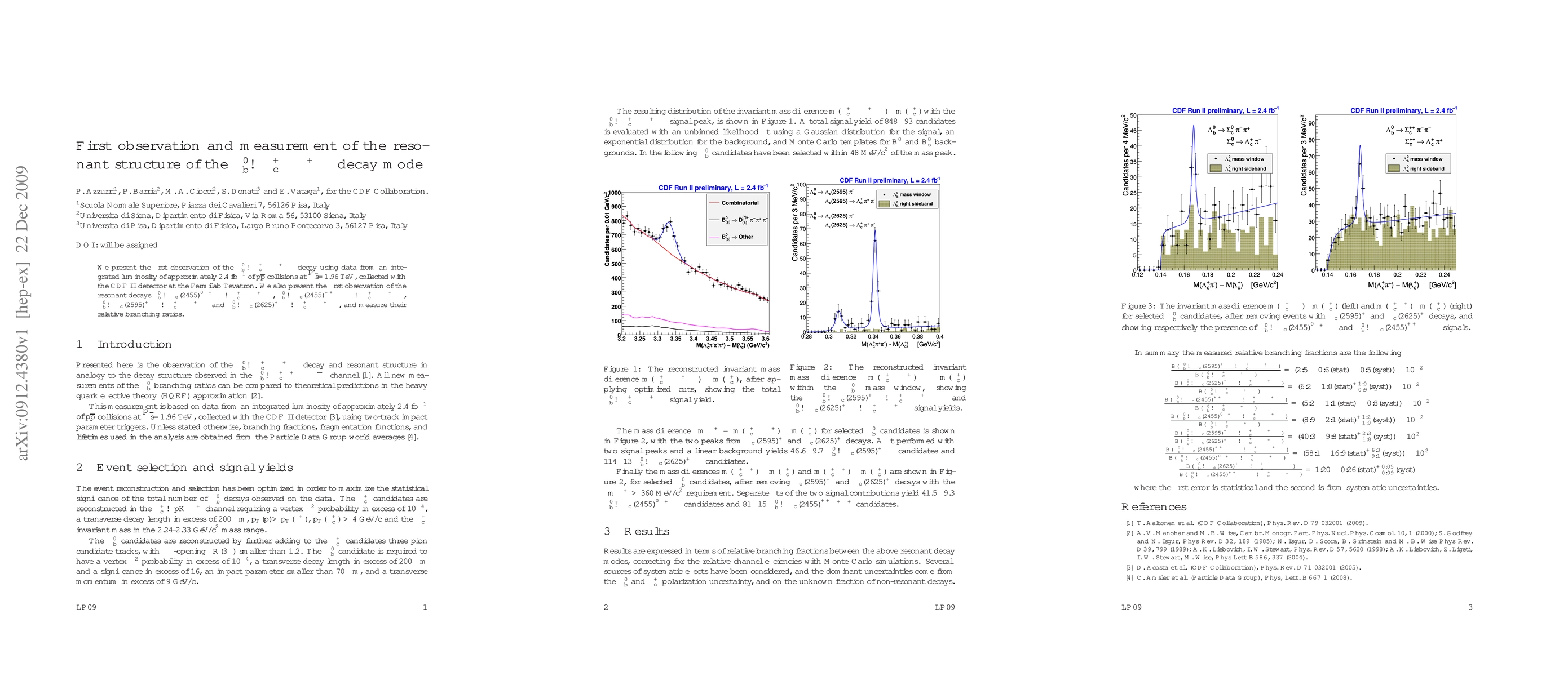 Thumbnail for First observation and measurement of the resonant structure of the
  lambda_b->lambda_c pi-pi+pi- decay mode