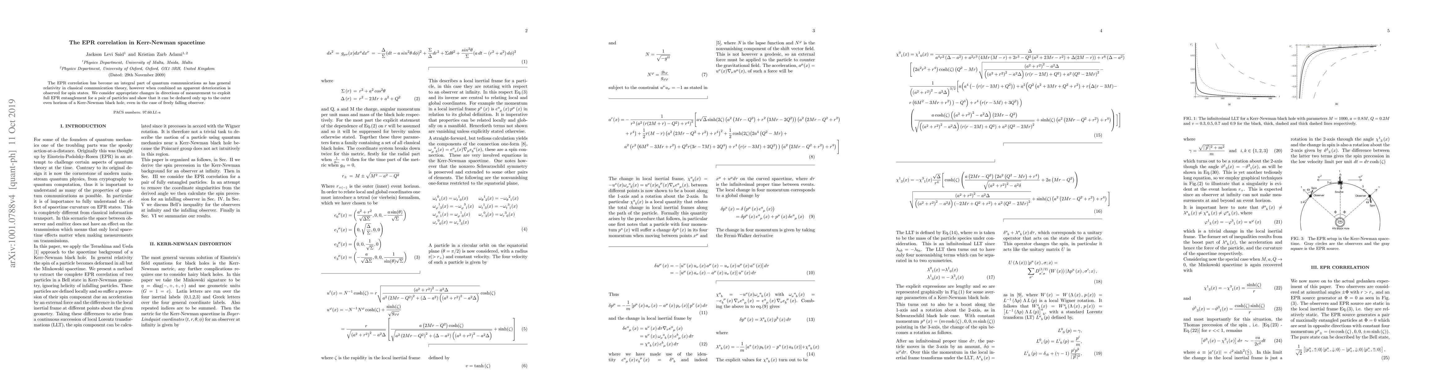 Thumbnail for The EPR correlation in Kerr-Newman spacetime