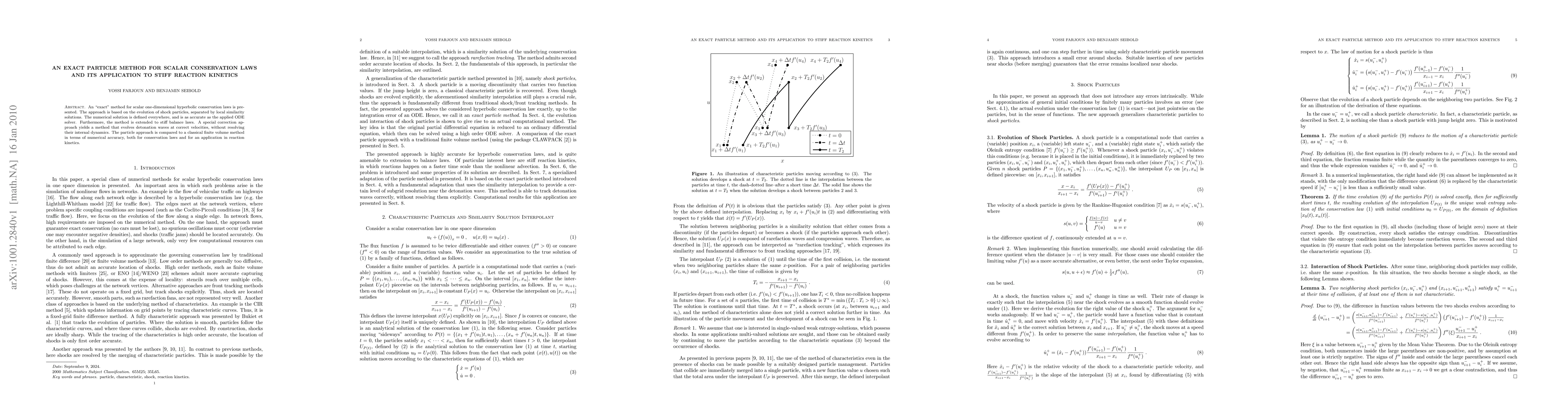 Thumbnail for An exact particle method for scalar conservation laws and its
  application to stiff reaction kinetics