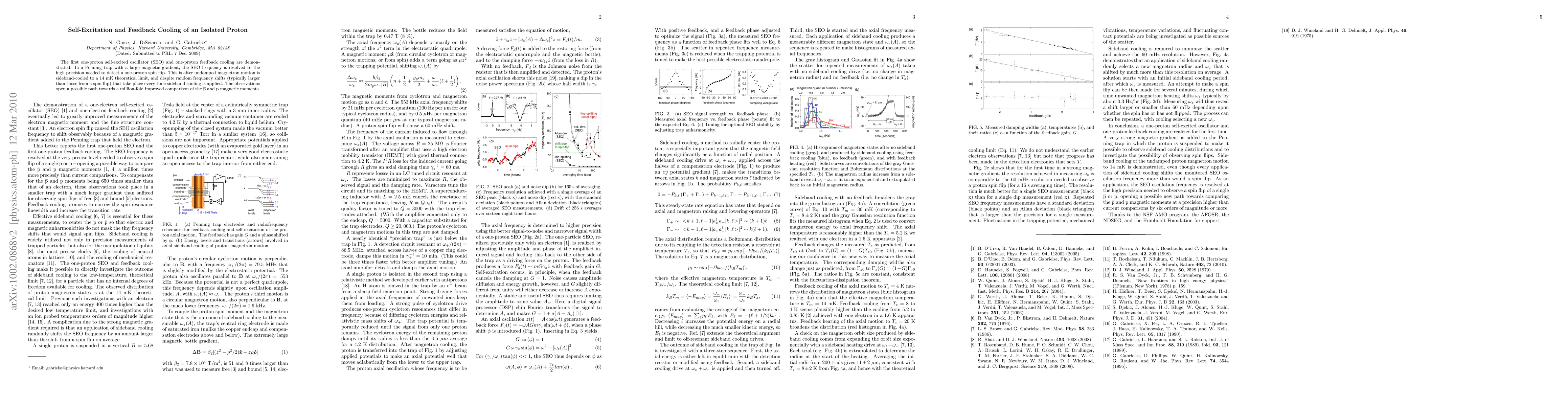 Thumbnail for Self-Excitation and Feedback Cooling of an Isolated Proton
