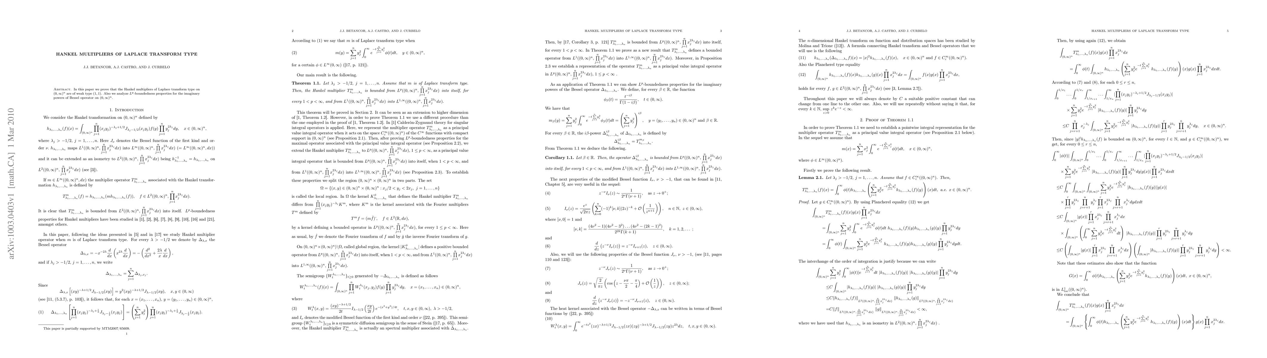 Thumbnail for Hankel Multipliers of Laplace Transform Type