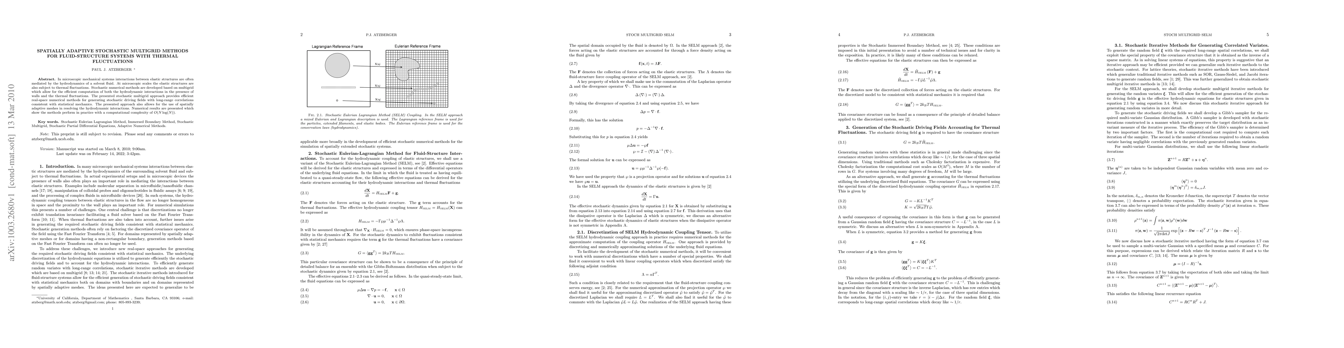 Thumbnail for Spatially Adaptive Stochastic Multigrid Methods for Fluid-Structure
  Systems with Thermal Fluctuations