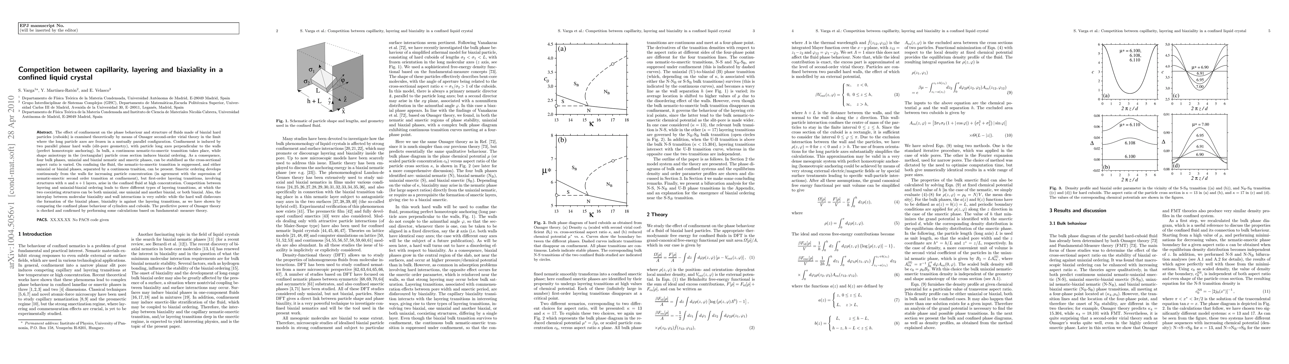 Thumbnail for Competition between capillarity, layering and biaxiality in a confined
  liquid crystal