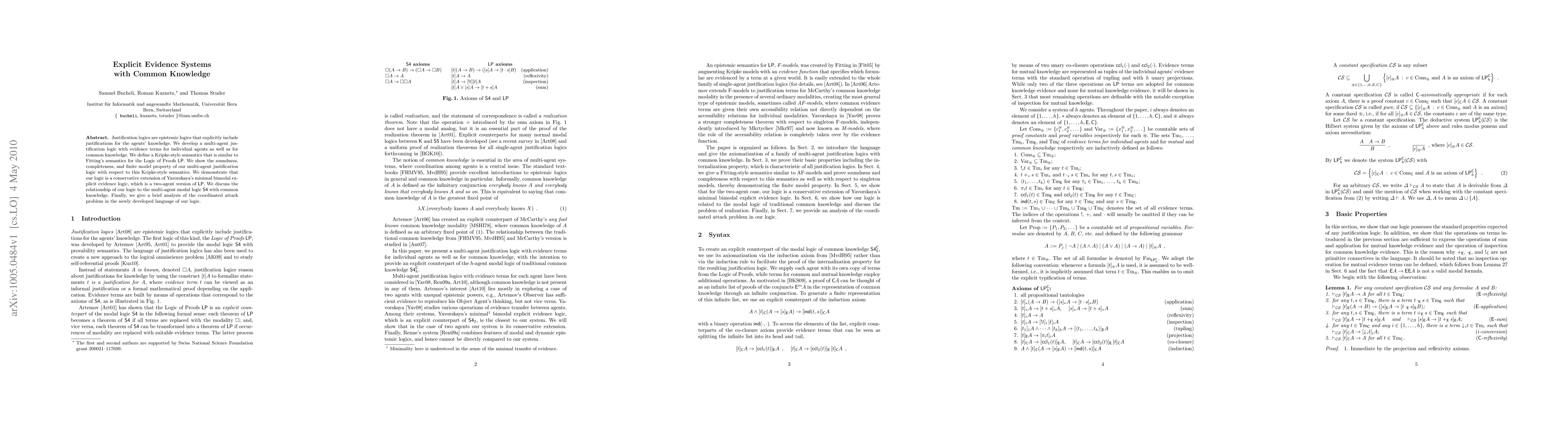 Thumbnail for Explicit Evidence Systems with Common Knowledge