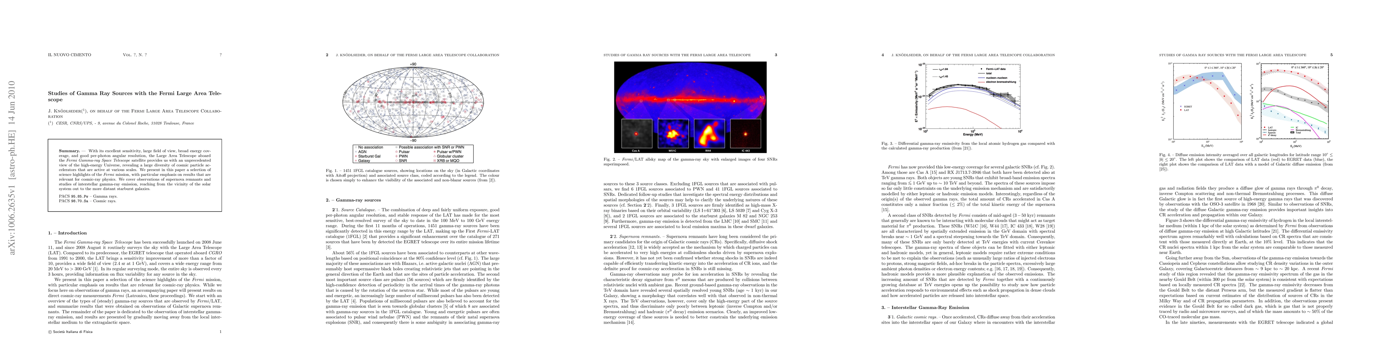 Thumbnail for Studies of Gamma Ray Sources with the Fermi Large Area Telescope