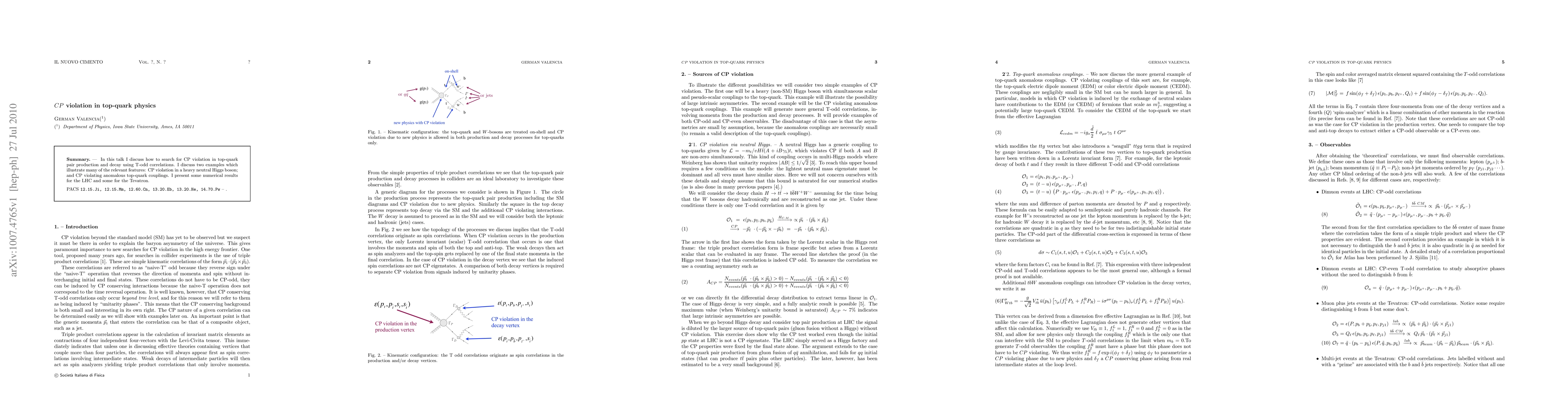 Thumbnail for CP violation in top-quark physics