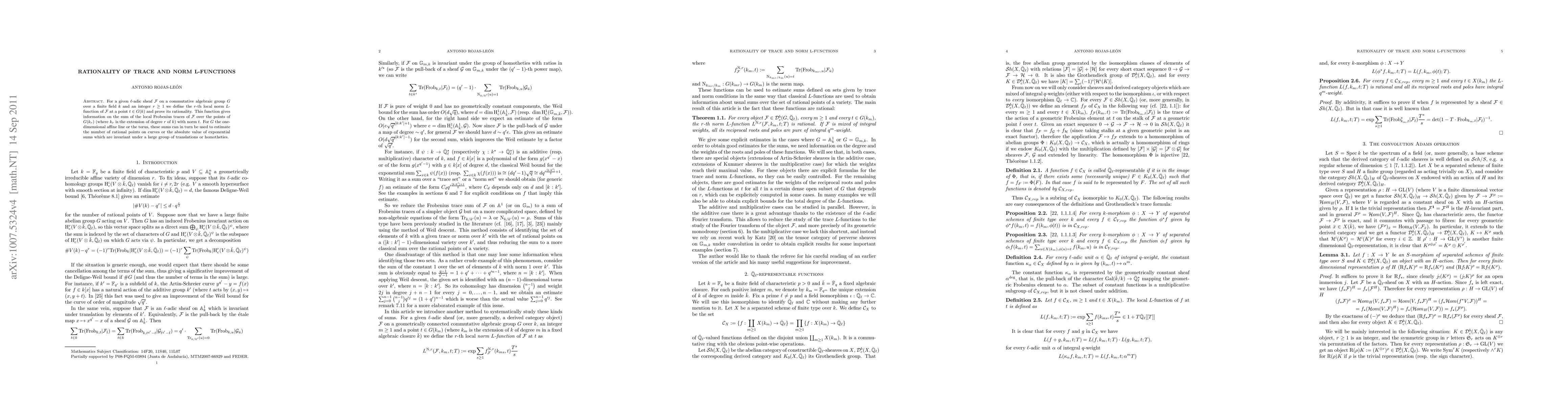 Thumbnail for Rationality of trace and norm L-functions