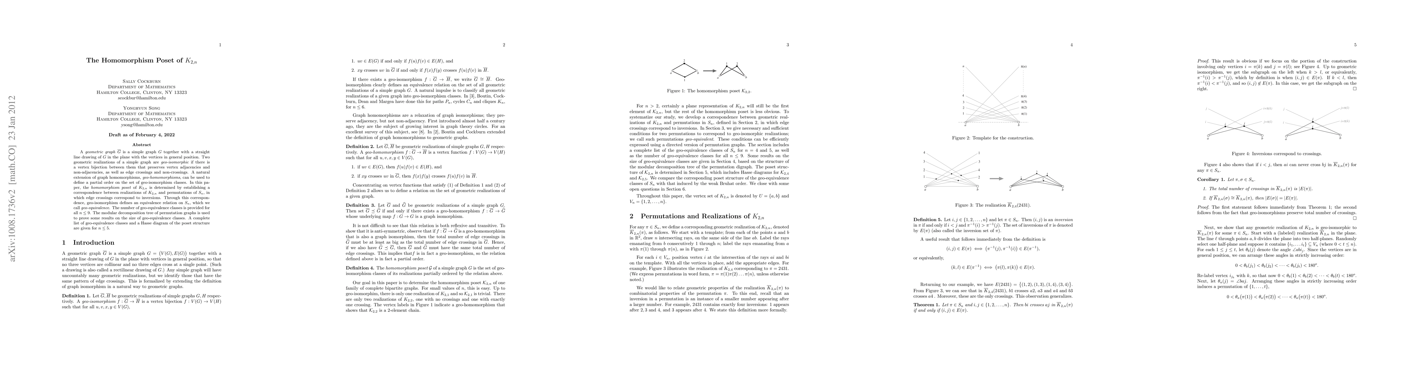 Thumbnail for The Homomorphism Poset of K_{2,n}