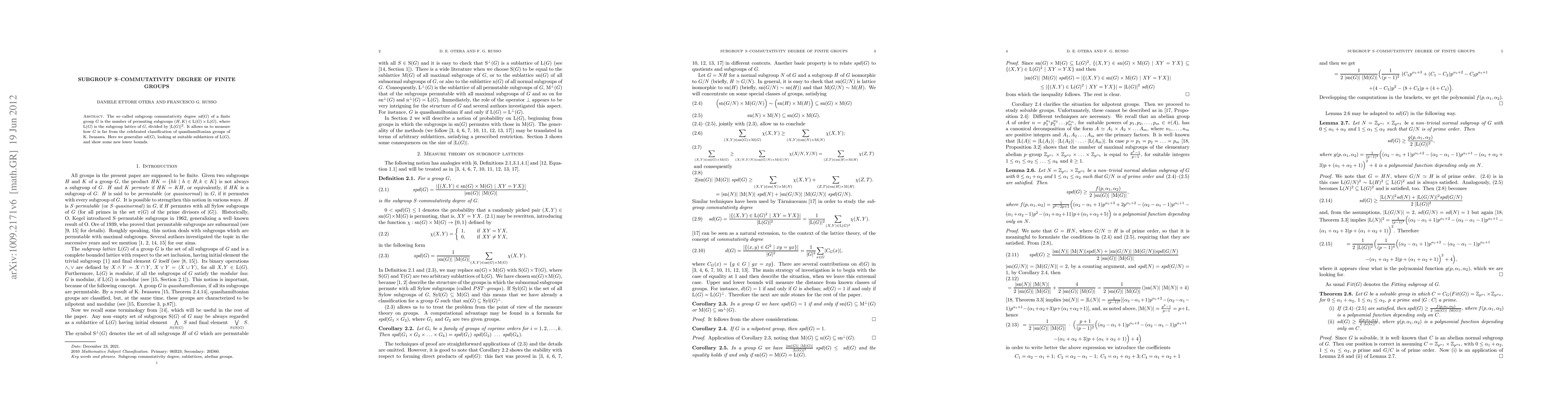 Thumbnail for Subgroup S-commutativity degrees of finite groups