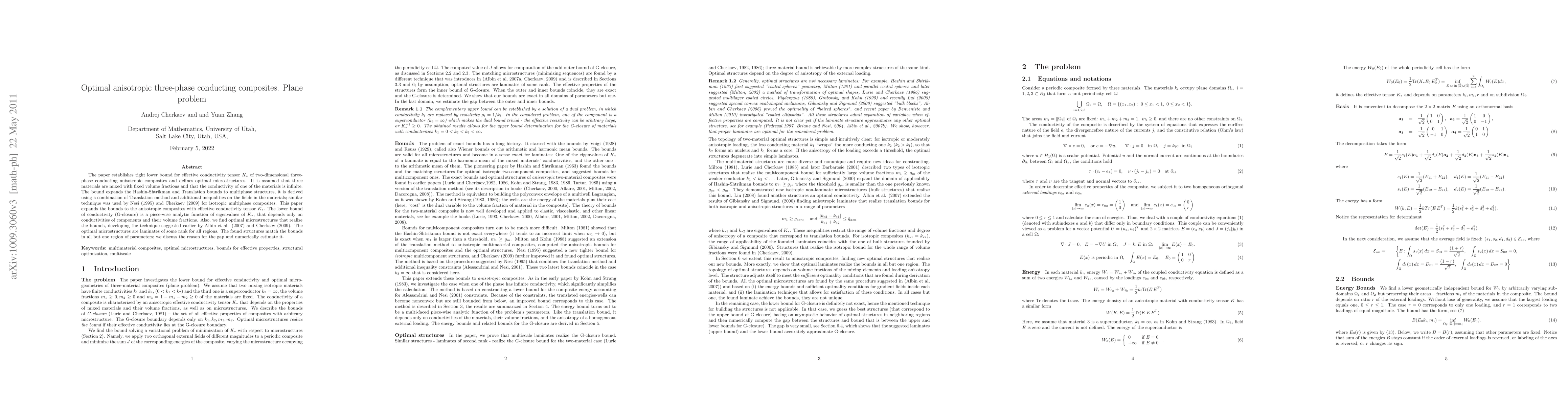 Thumbnail for Optimal anisotropic three-phase conducting composites: Plane problem