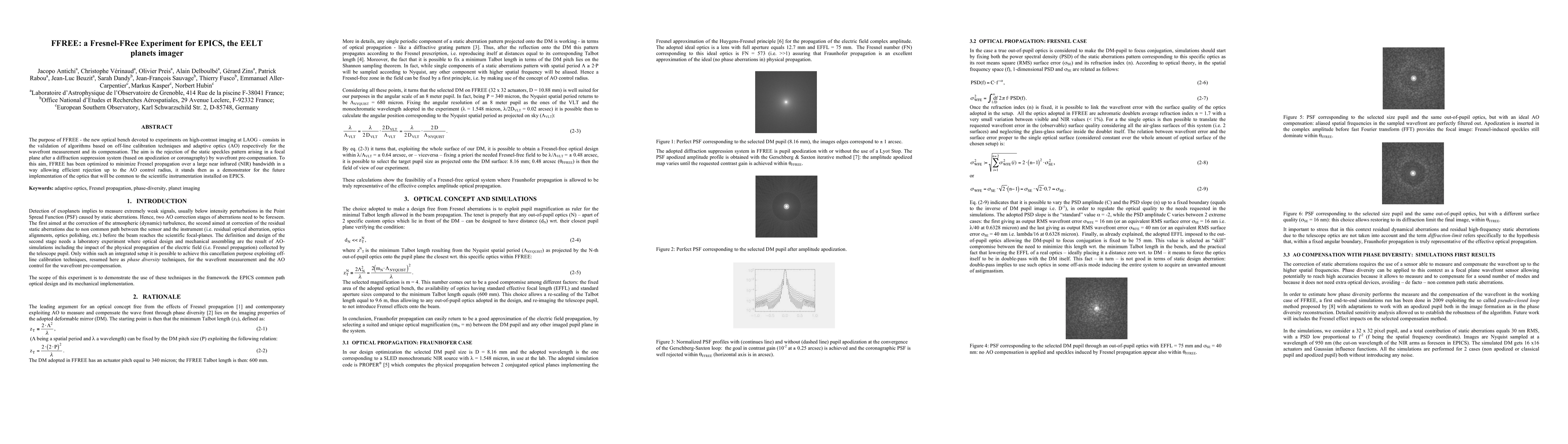 Thumbnail for FFREE: a Fresnel-FRee Experiment for EPICS, the EELT planets imager