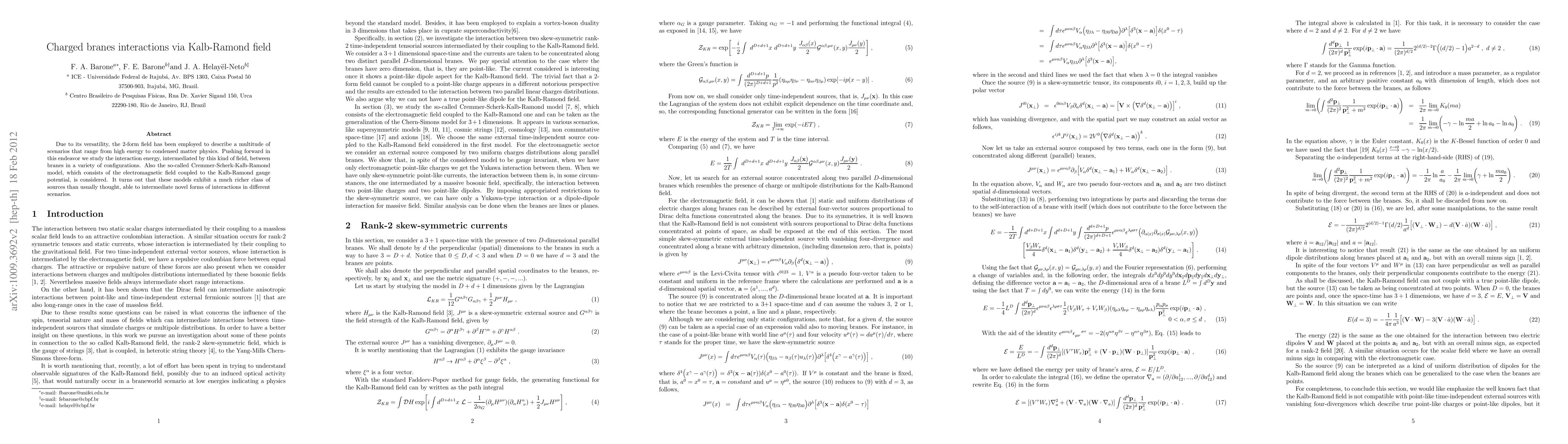 Thumbnail for Charged branes interactions via Kalb-Ramond field