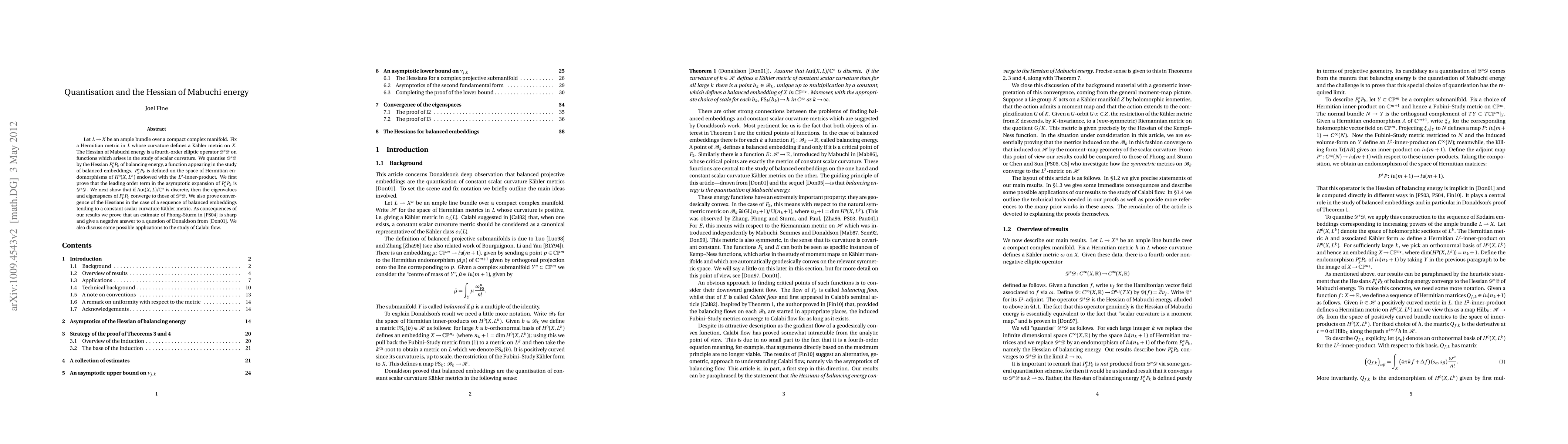 Thumbnail for Quantisation and the Hessian of Mabuchi energy