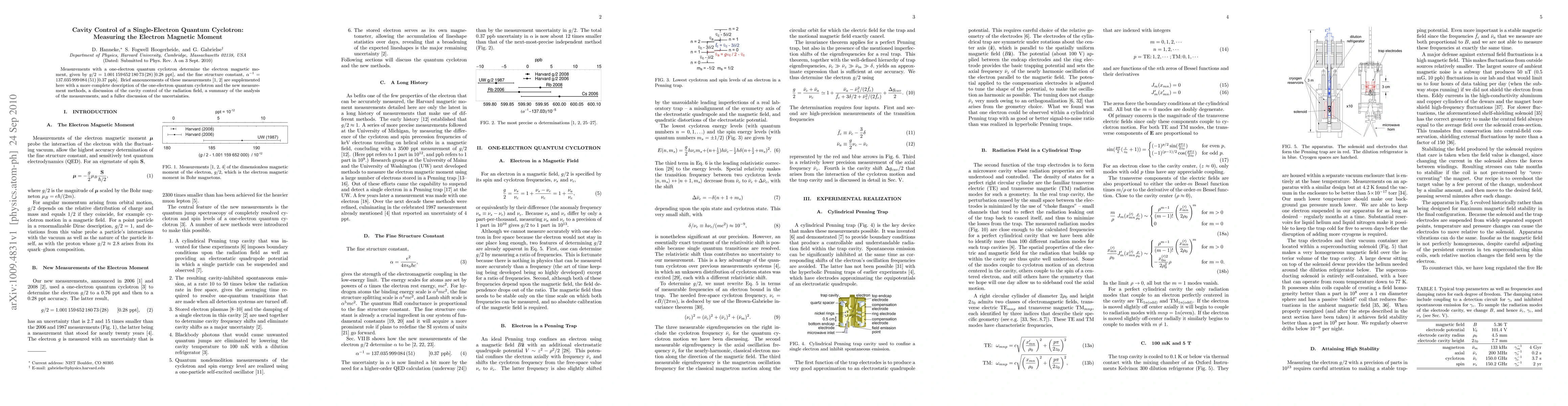 Thumbnail for Cavity Control of a Single-Electron Quantum Cyclotron:\\Measuring the
  Electron Magnetic Moment