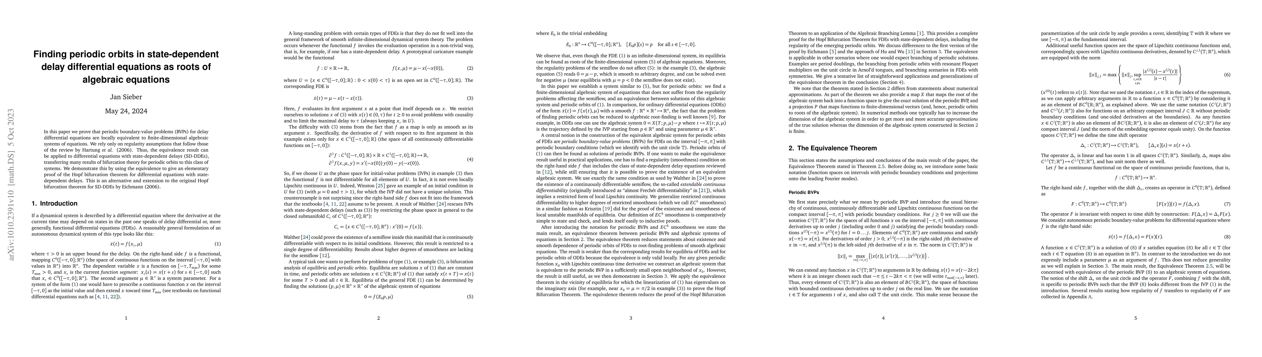 Thumbnail for Finding periodic orbits in state-dependent delay differential equations
  as roots of algebraic equations
