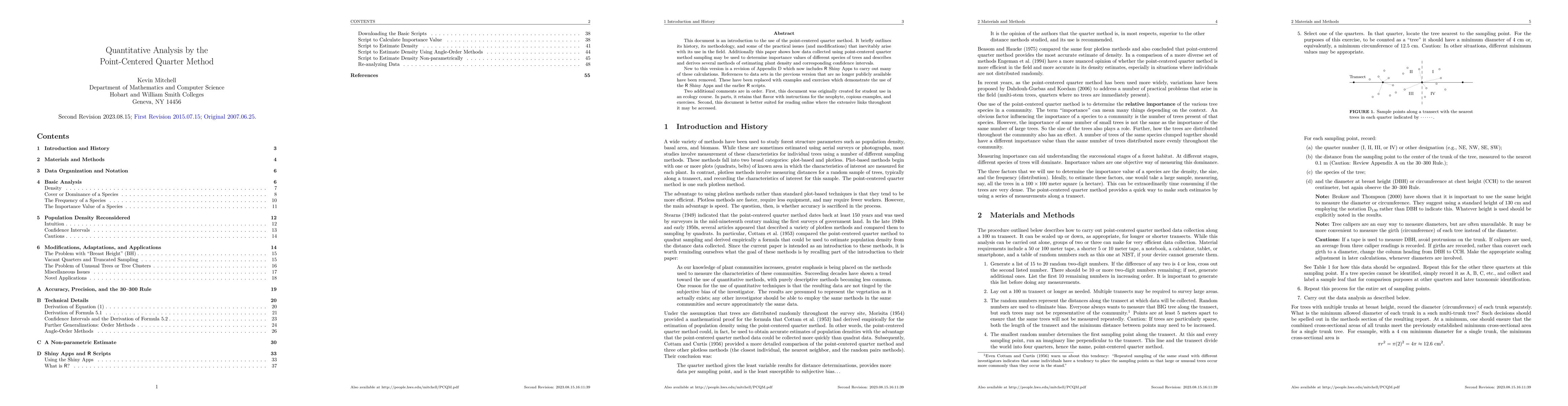 Thumbnail for Quantitative Analysis by the Point-Centered Quarter Method