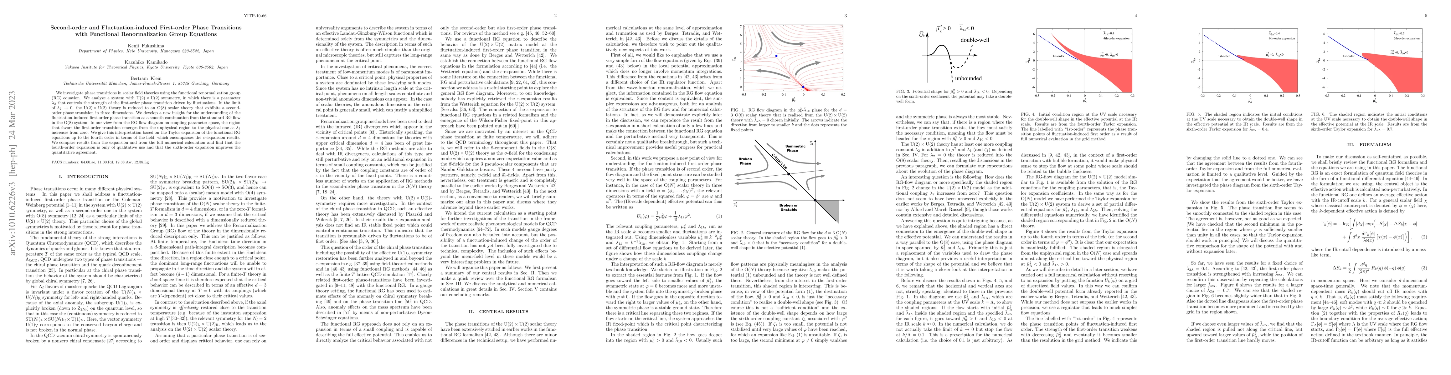 Thumbnail for Second-order and Fluctuation-induced First-order Phase Transitions with
  Functional Renormalization Group Equations