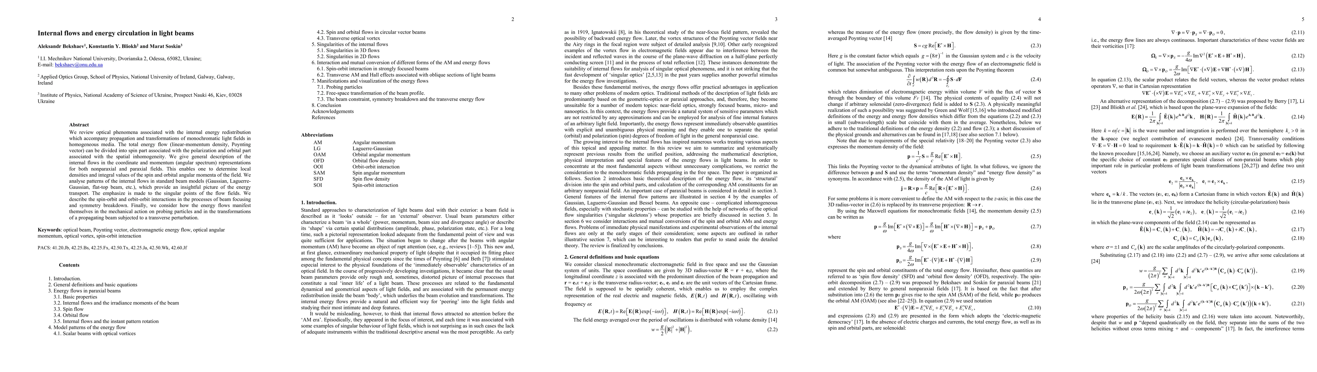 Thumbnail for Internal flows and energy circulation in light beams