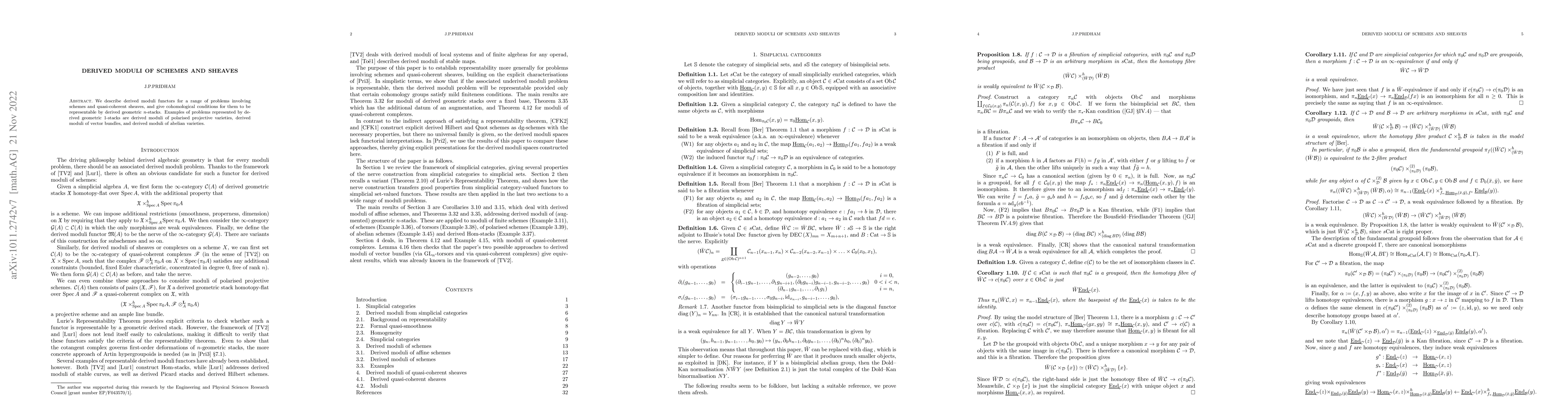 Thumbnail for Derived moduli of schemes and sheaves