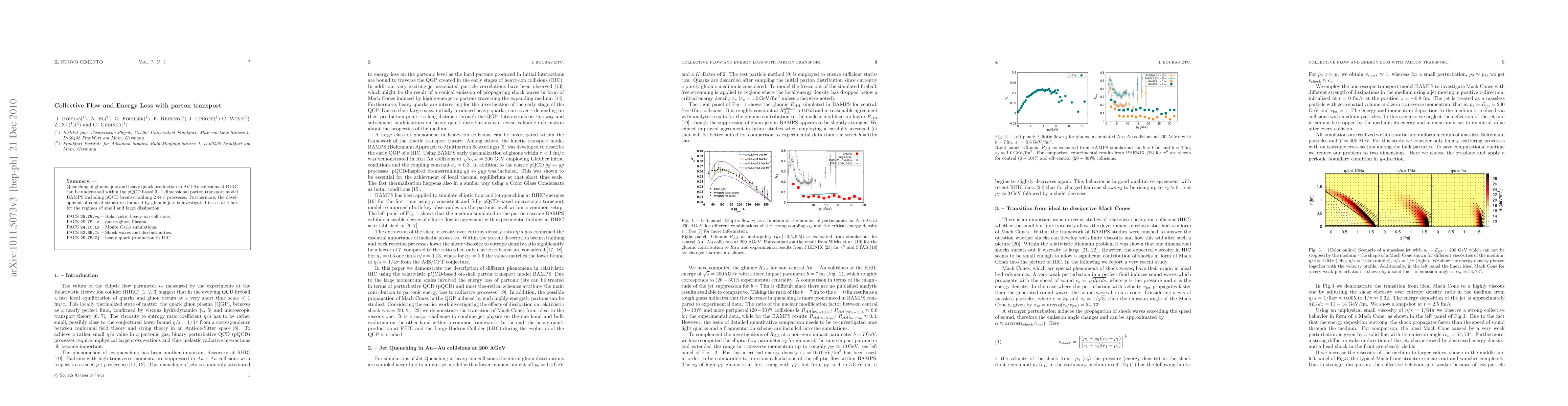 Thumbnail for Collective Flow and Energy Loss with parton transport