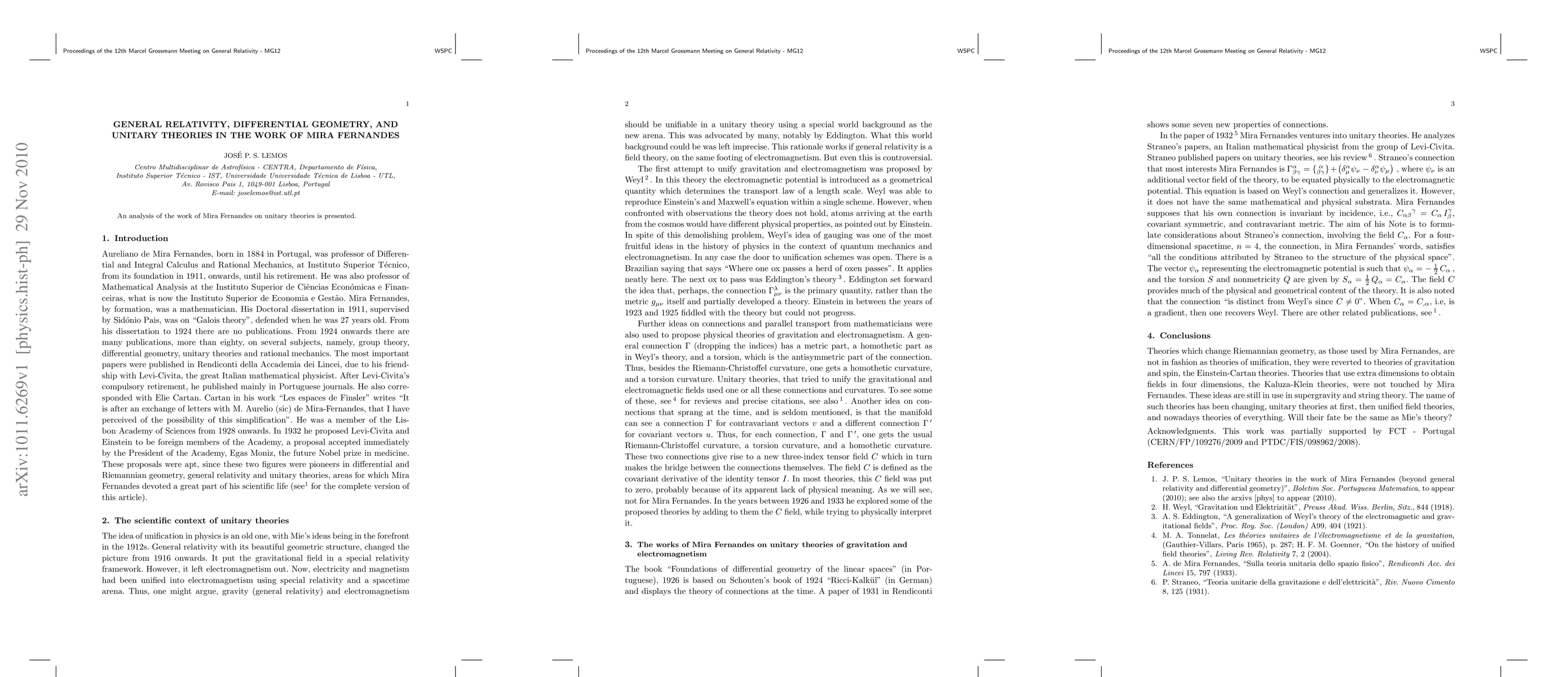 Thumbnail for General relativity, differential geometry, and unitary theories in the
  work of Mira Fernandes