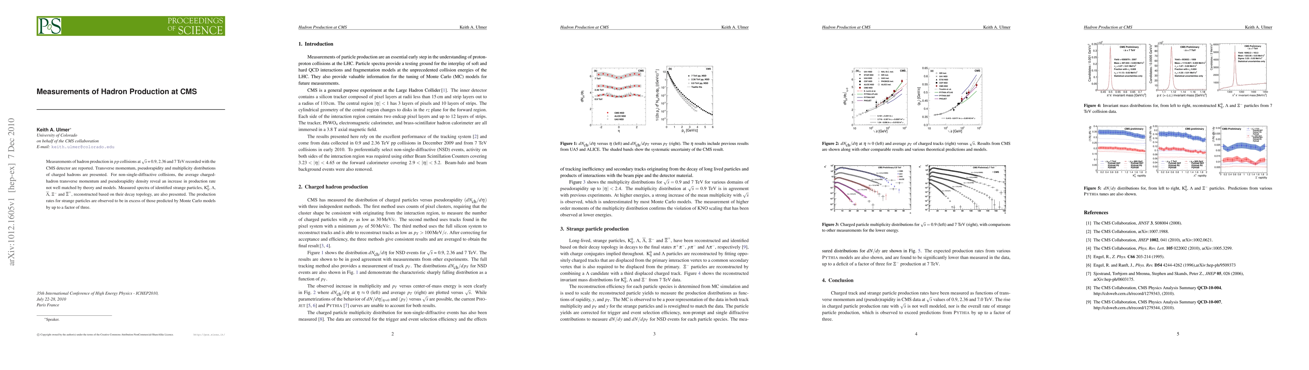 Thumbnail for Measurements of Hadron Production at CMS