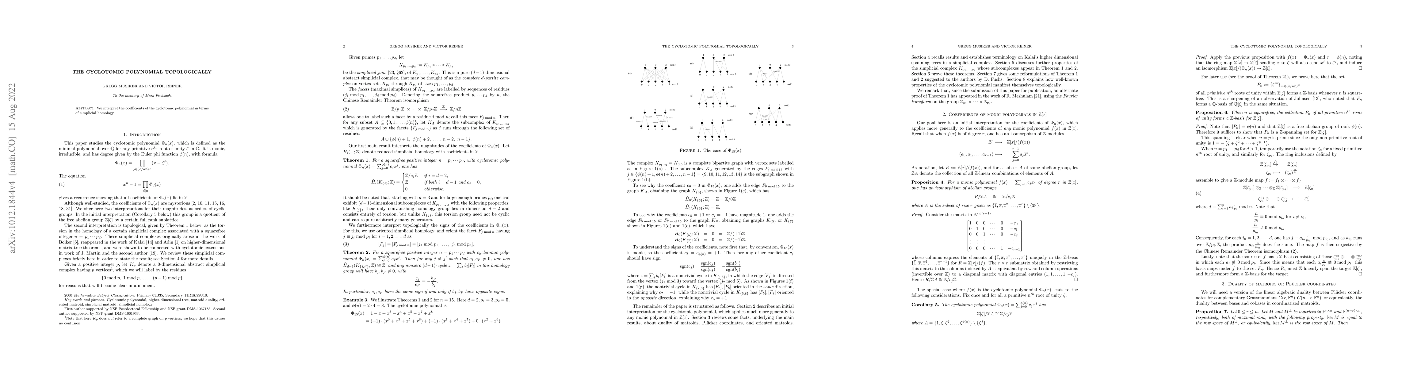 Thumbnail for The cyclotomic polynomial topologically