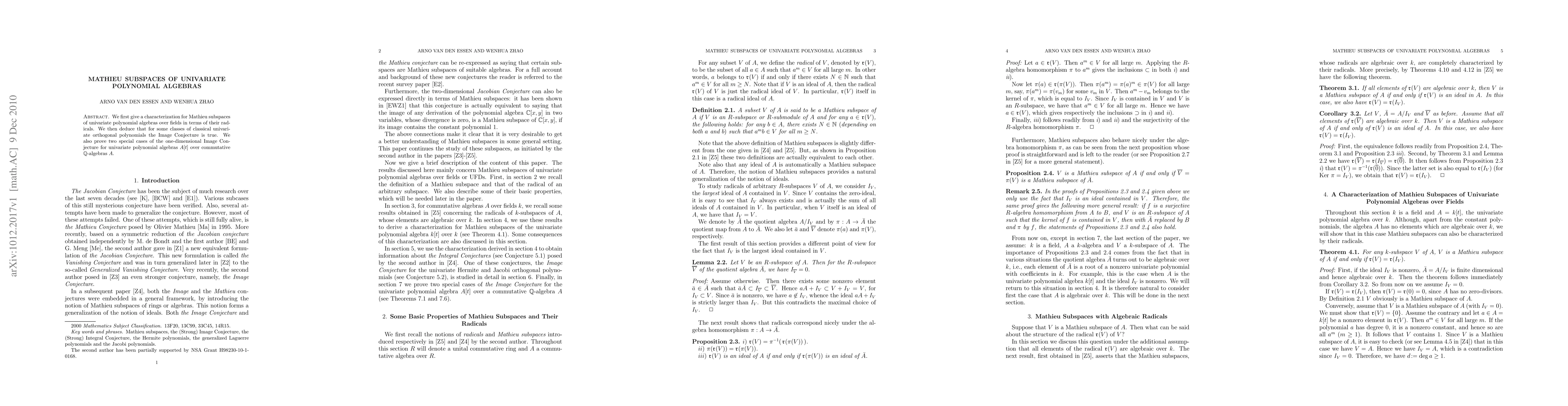 Thumbnail for Mathieu Subspaces of Univariate Polynomial Algebras