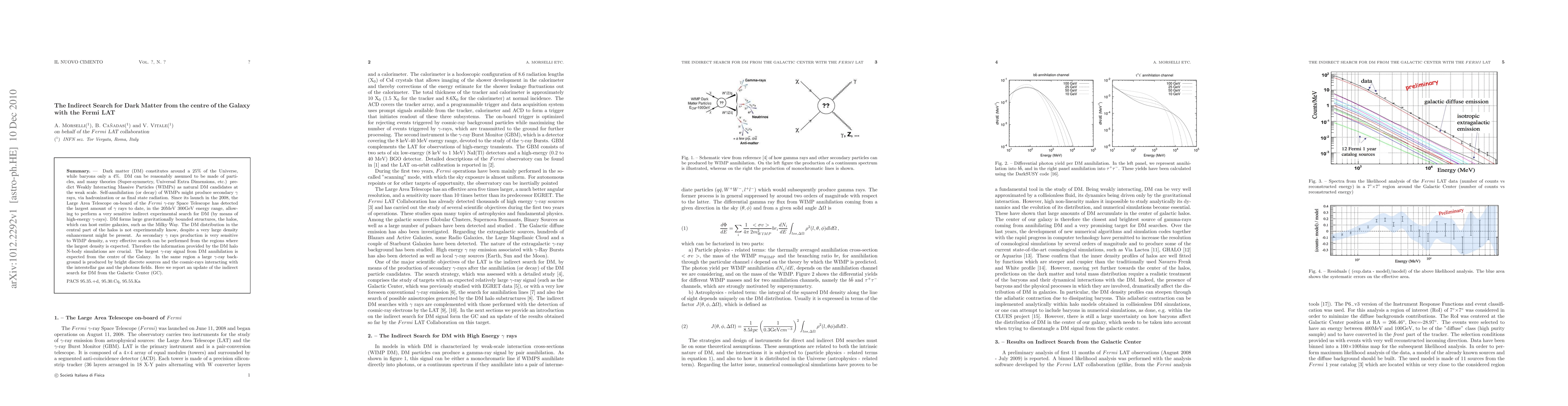 Thumbnail for The Indirect Search for Dark Matter from the centre of the Galaxy with
  the Fermi LAT