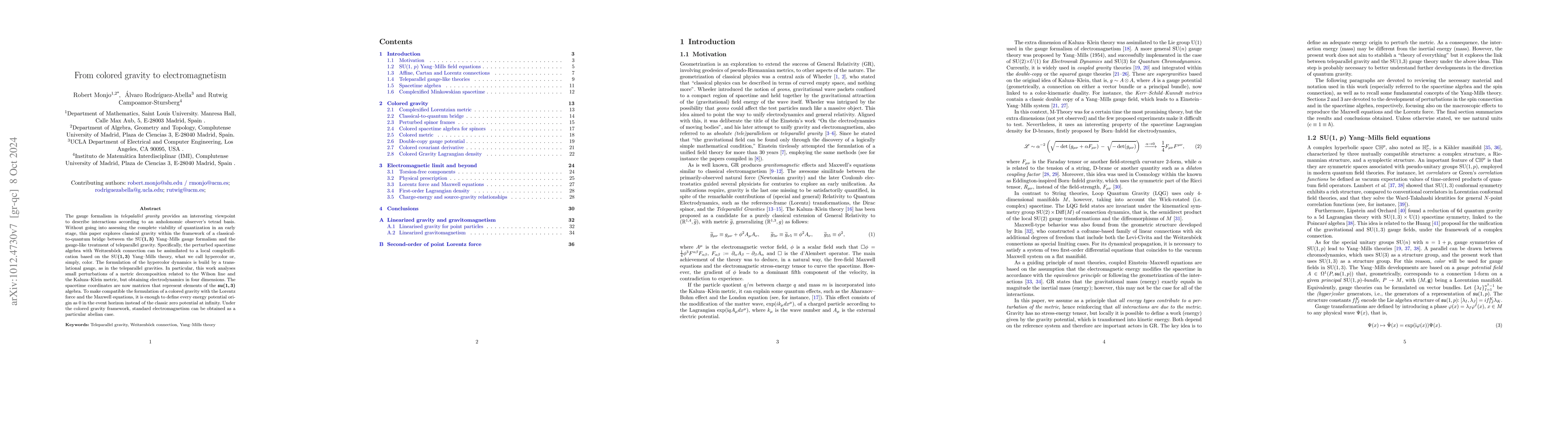 Thumbnail for From coloured gravity to electromagnetism
