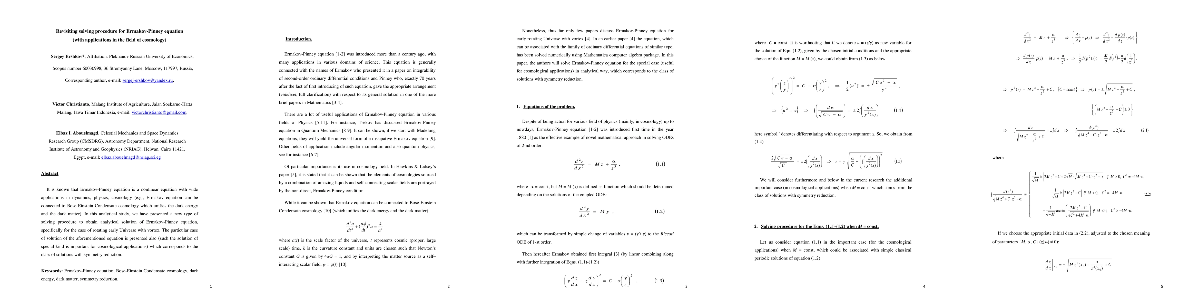 Thumbnail for Revisiting solving procedure for Ermakov-Pinney equation (with
  applications in the field of cosmology)