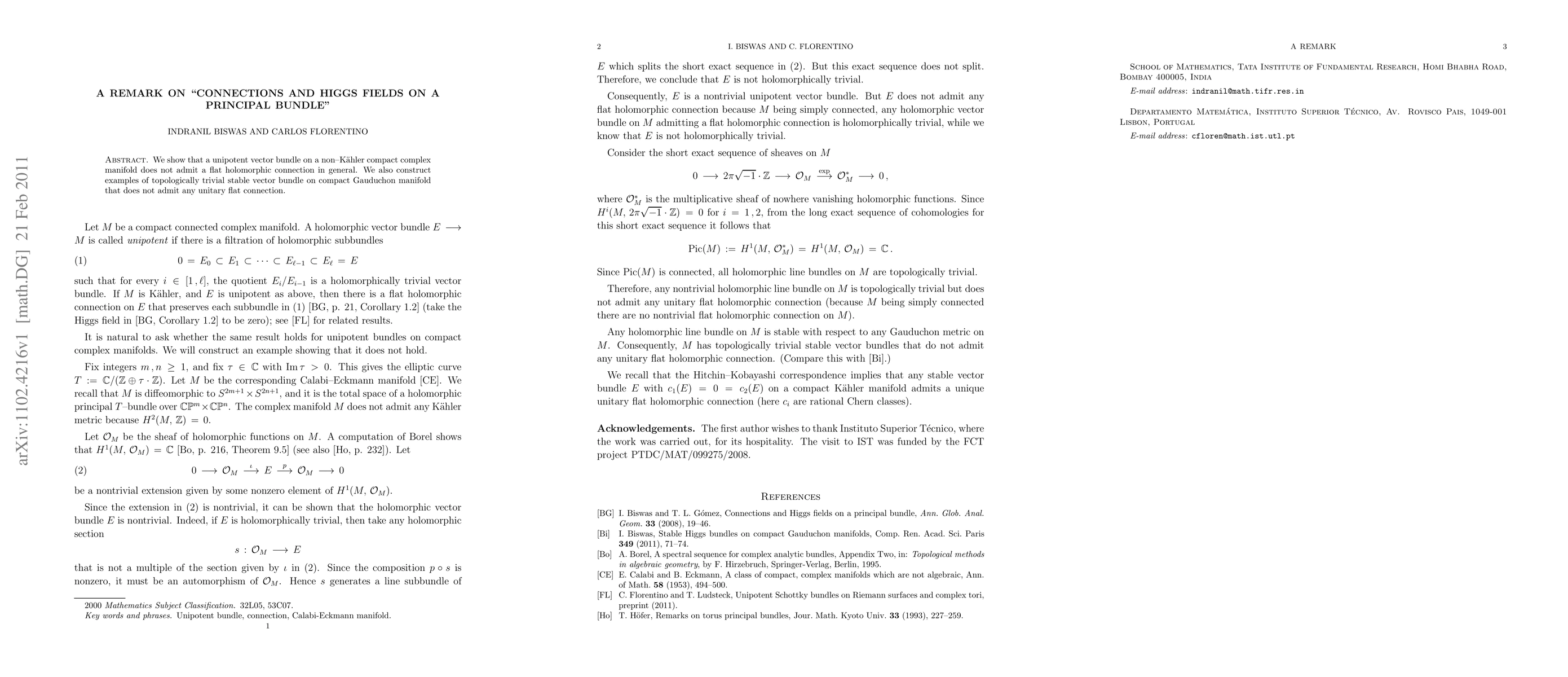 Thumbnail for A remark on "Connections and Higgs fields on a principal bundle"