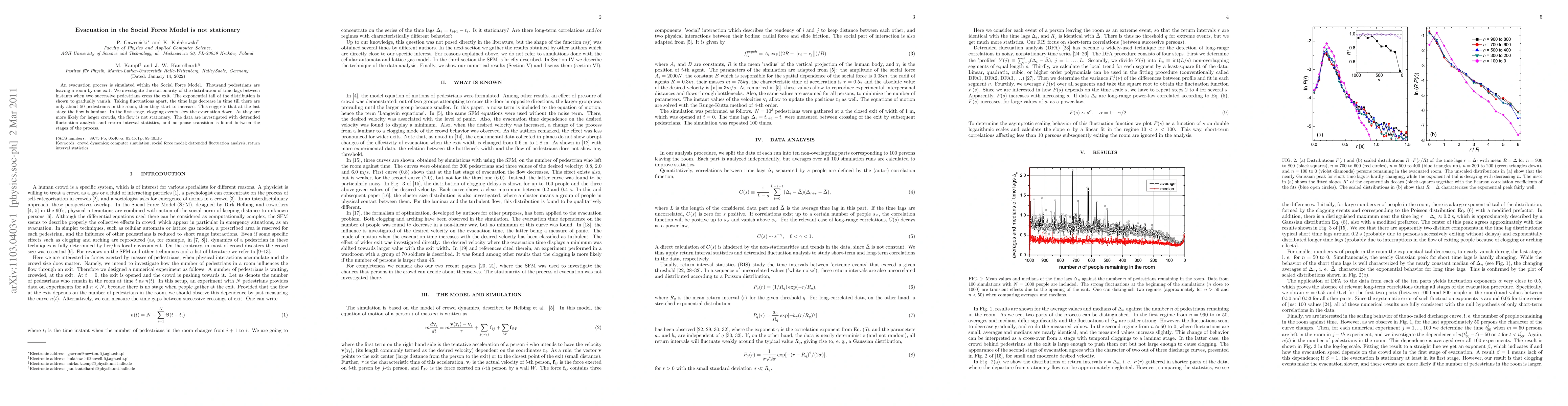Thumbnail for Evacuation in the Social Force Model is not stationary