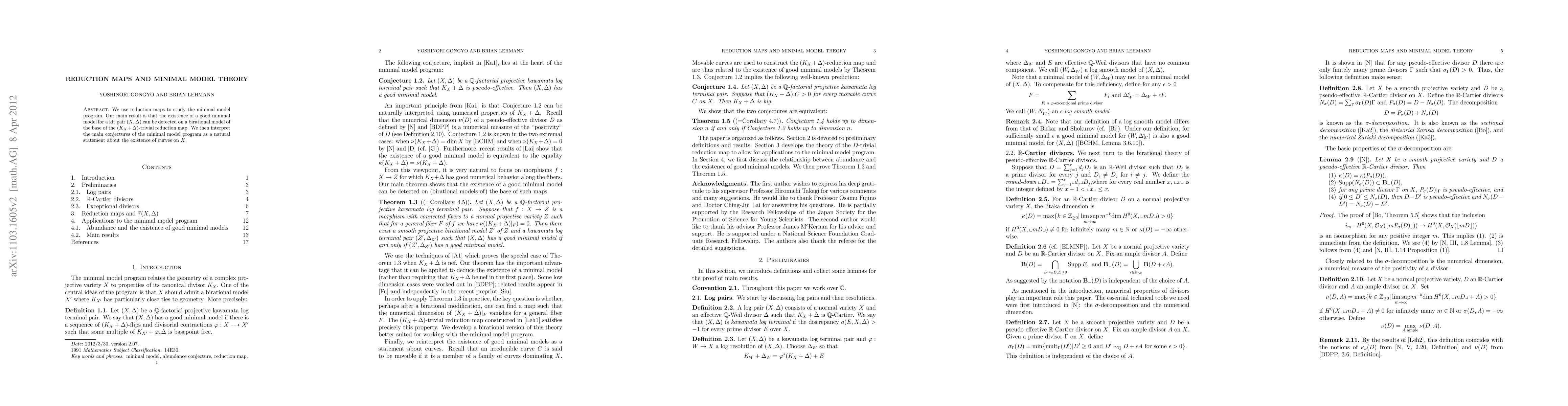 Thumbnail for Reduction maps and minimal model theory
