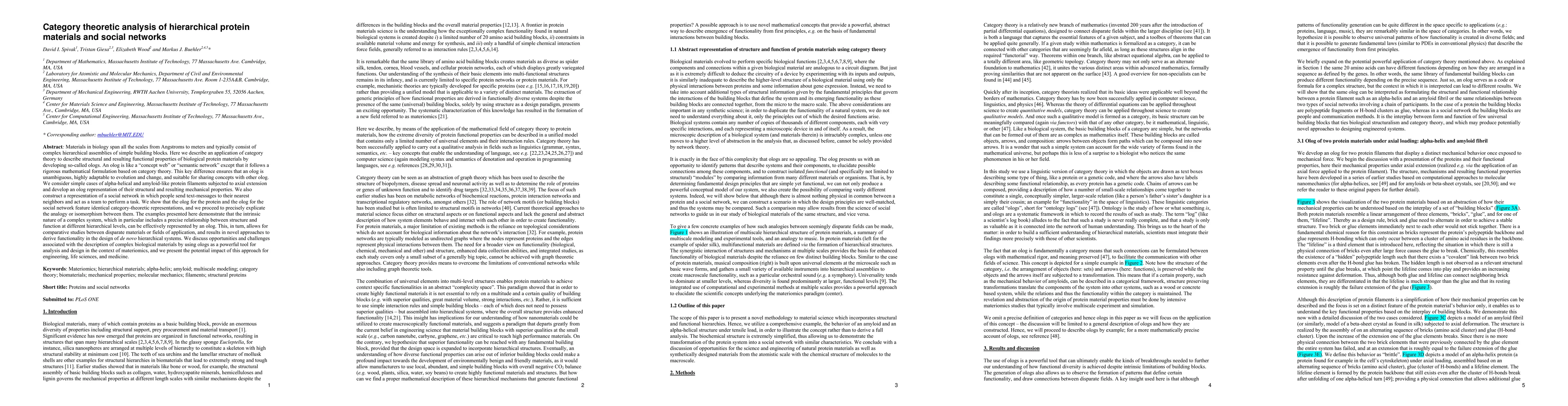 Thumbnail for Category theoretic analysis of hierarchical protein materials and social
  networks
