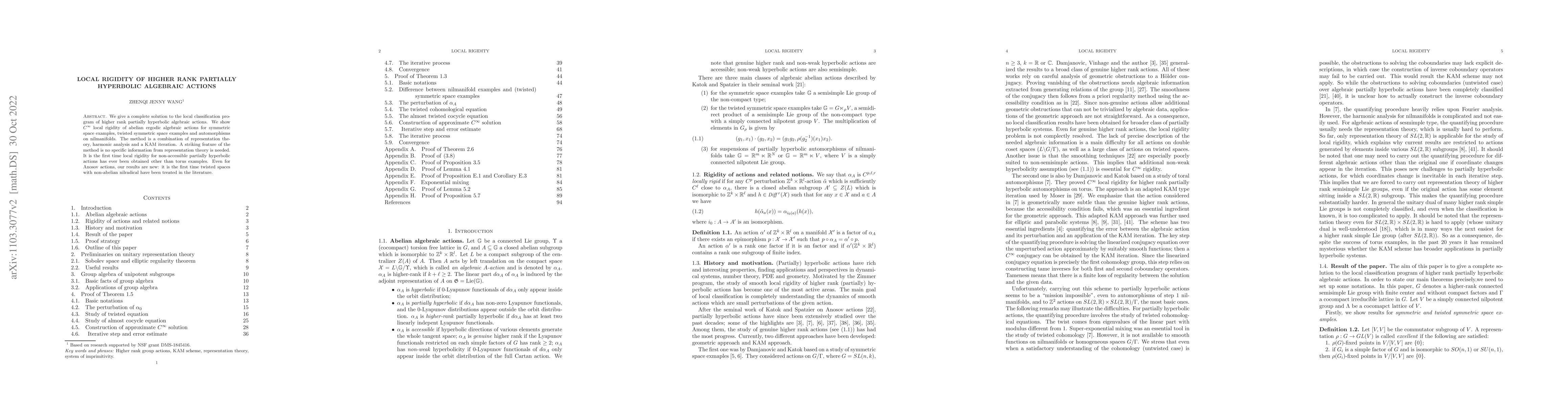 Thumbnail for Local rigidity of higher rank partially hyperbolic algebraic actions