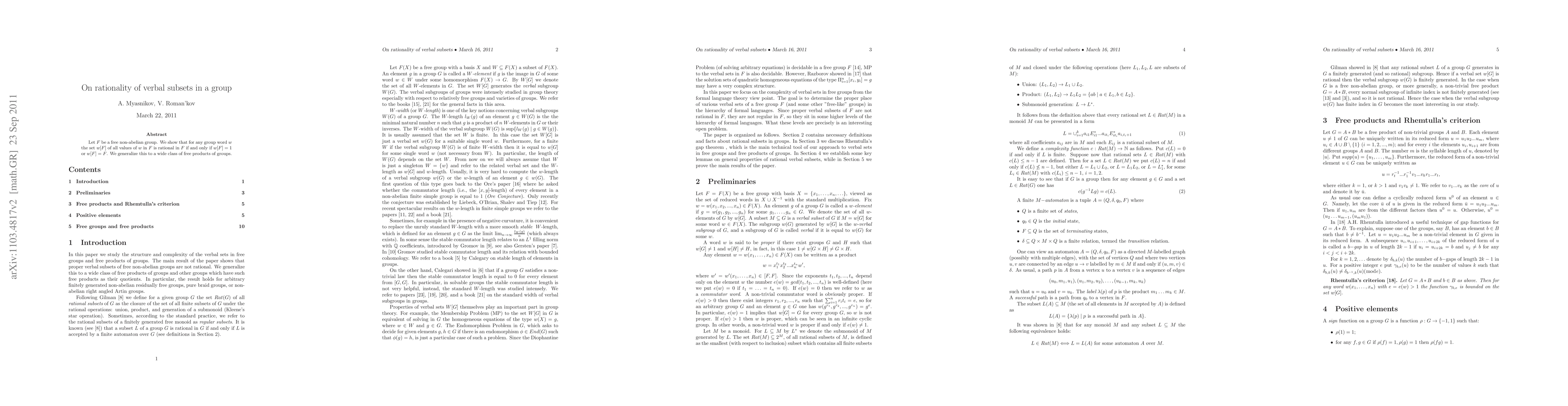 Thumbnail for On Rationality of Verbal Subsets In a Group