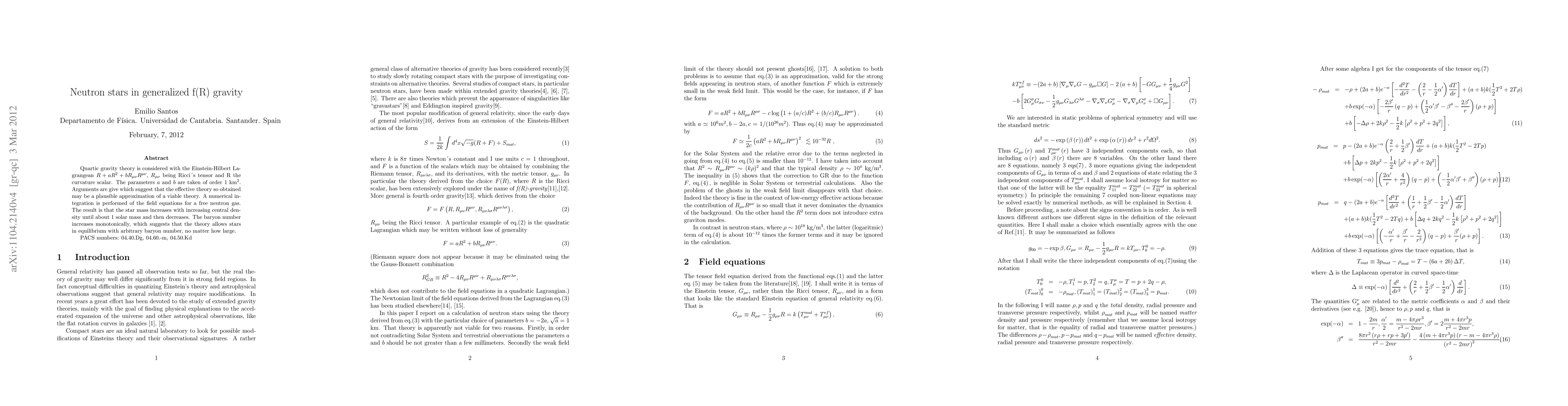 Thumbnail for Neutron stars in generalized f(R) gravity