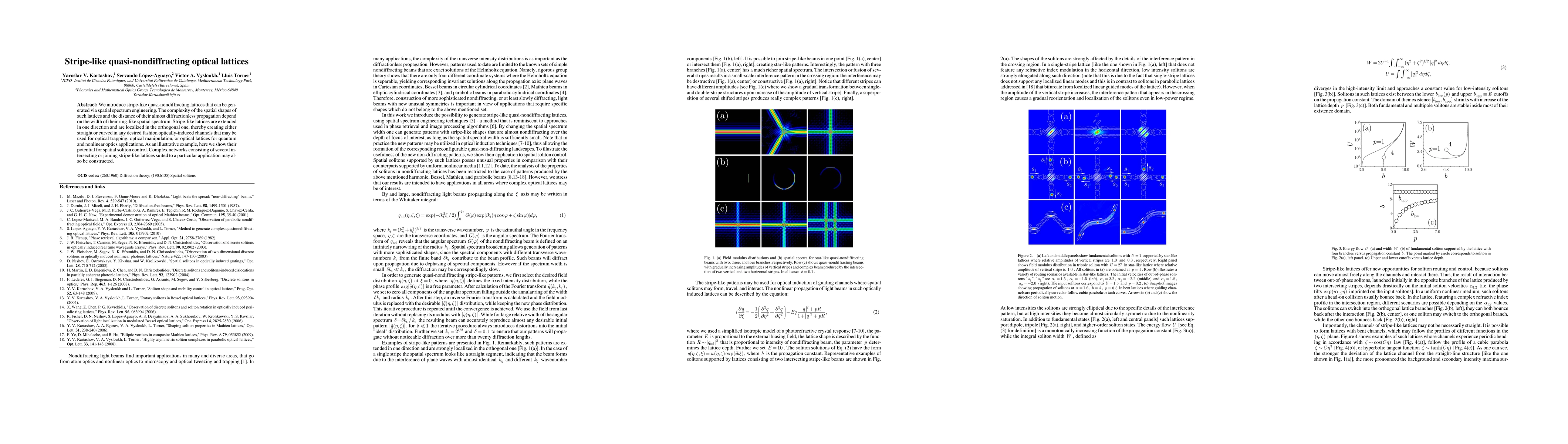 Thumbnail for Stripe-like quasi-nondiffracting optical lattices