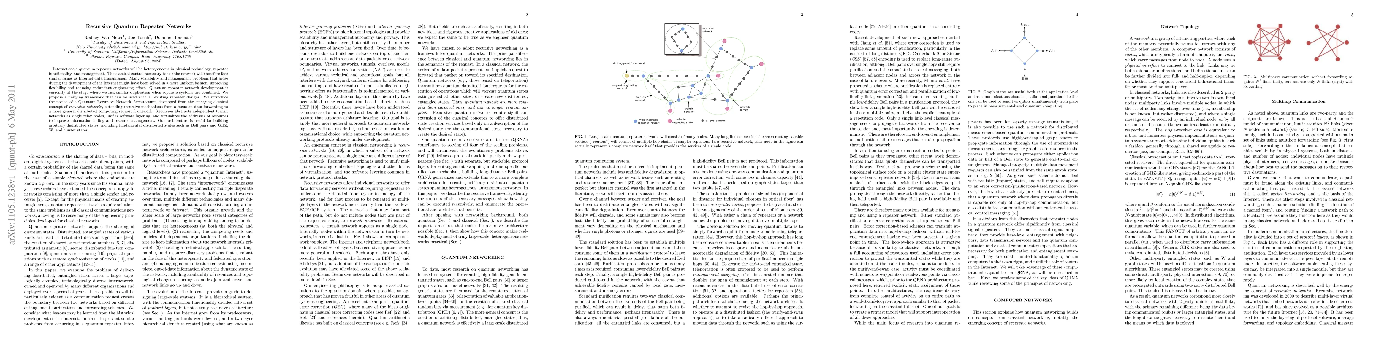 Thumbnail for Recursive quantum repeater networks