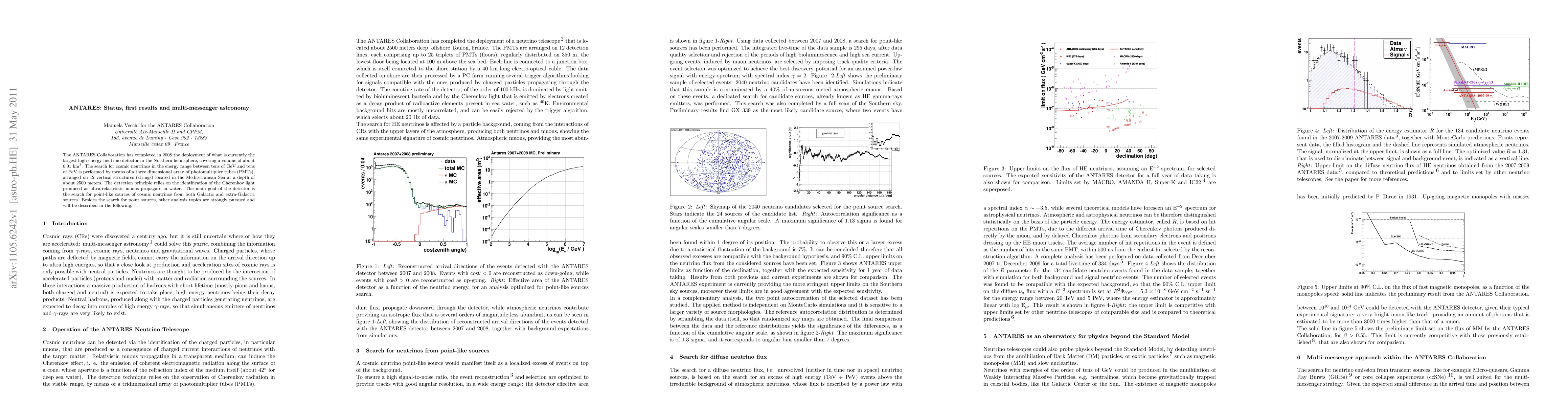 Thumbnail for ANTARES: Status, first results and multi-messenger astronomy