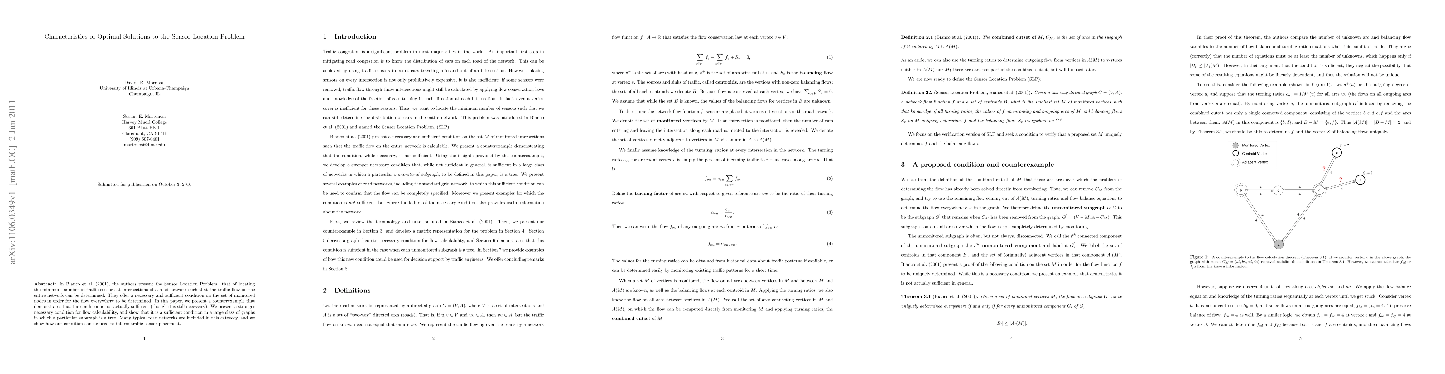 Thumbnail for Characteristics of Optimal Solutions to the Sensor Location Problem
