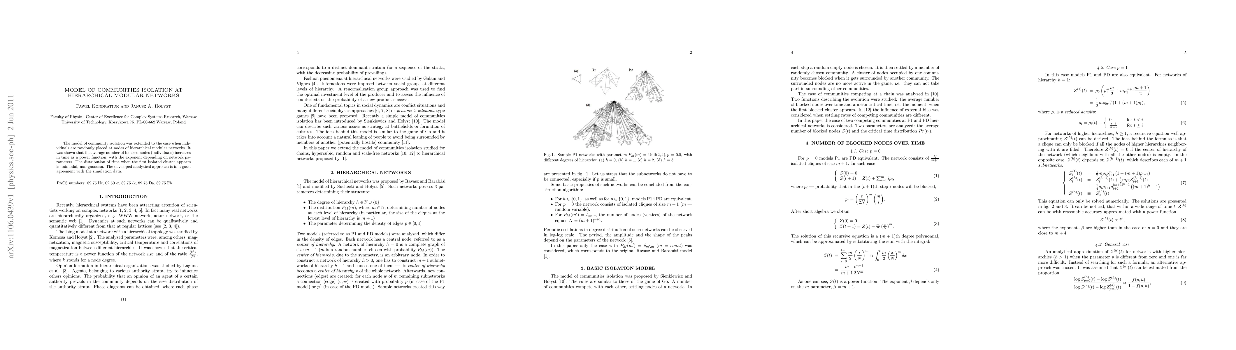 Thumbnail for Model of communities isolation at hierarchical modular networks