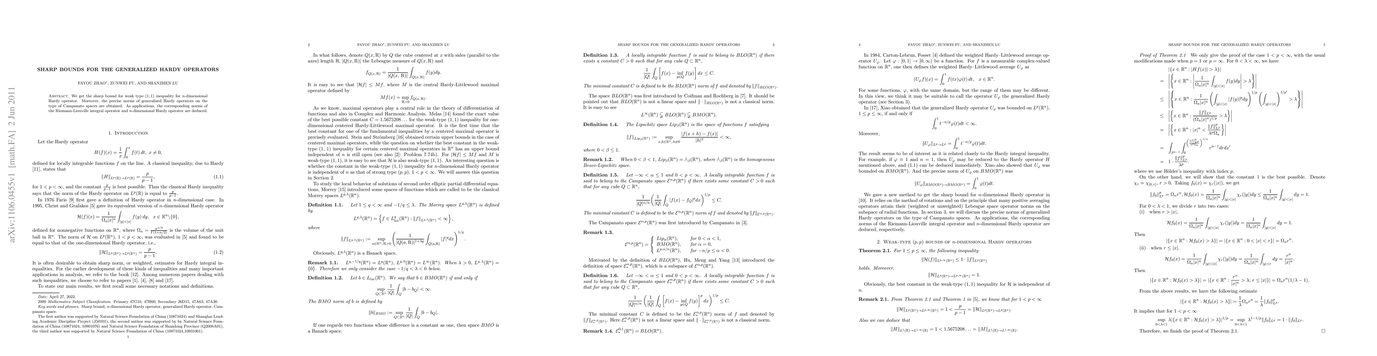 Thumbnail for Sharp Bounds for the Generalized Hardy Operators