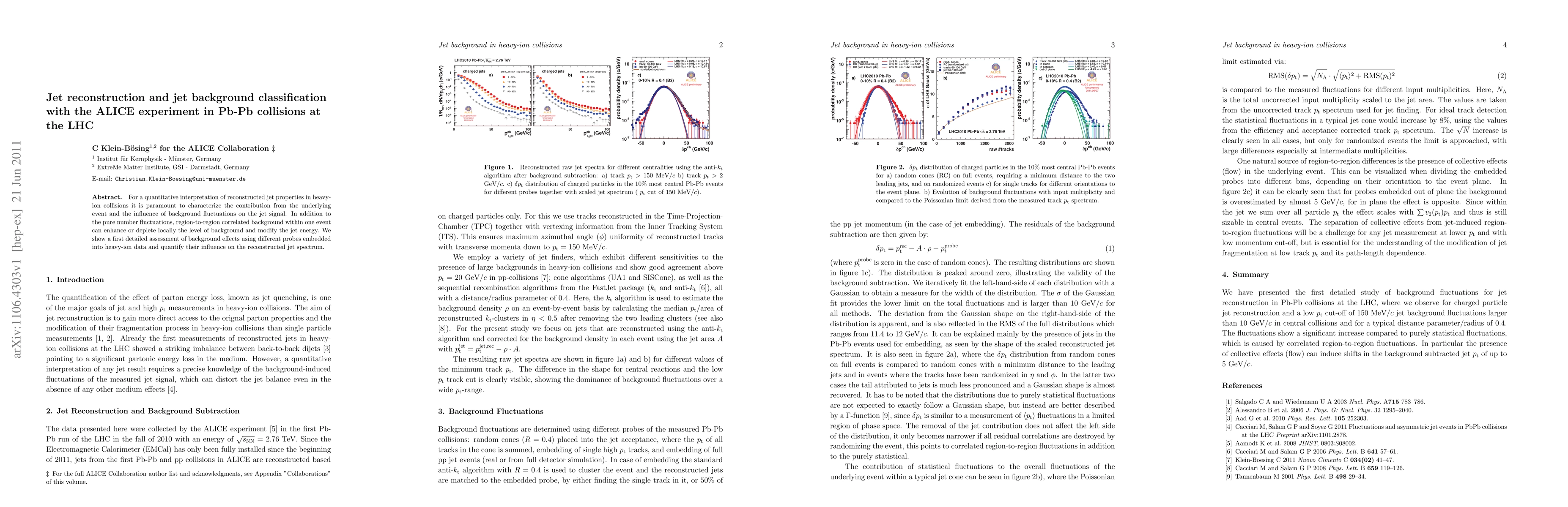 Thumbnail for Jet reconstruction and jet background classification with the ALICE
  experiment in PbPb collisions at the LHC