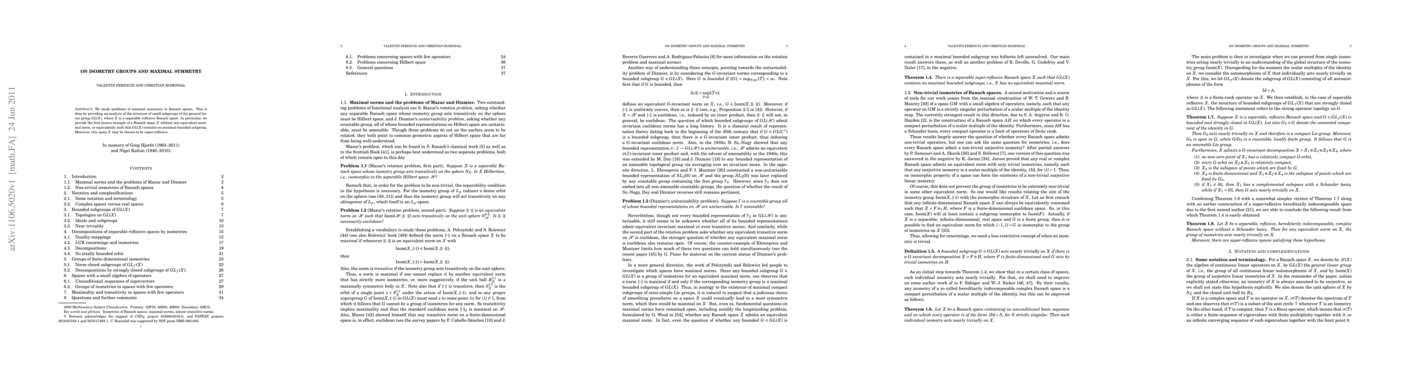 Thumbnail for On isometry groups and maximal symmetry